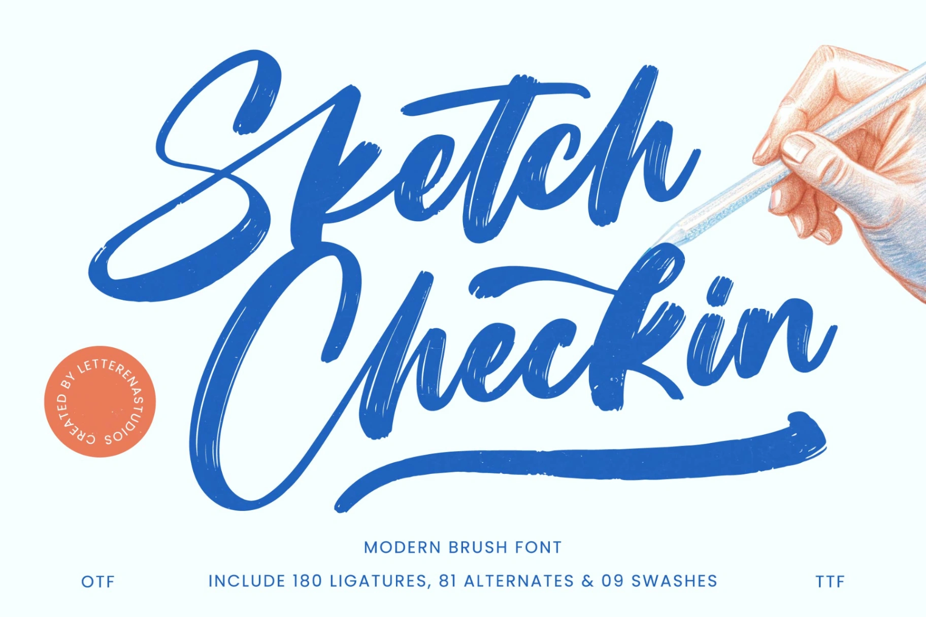 Sketch Checkin - Modern Brush Font Font | Timeless Type