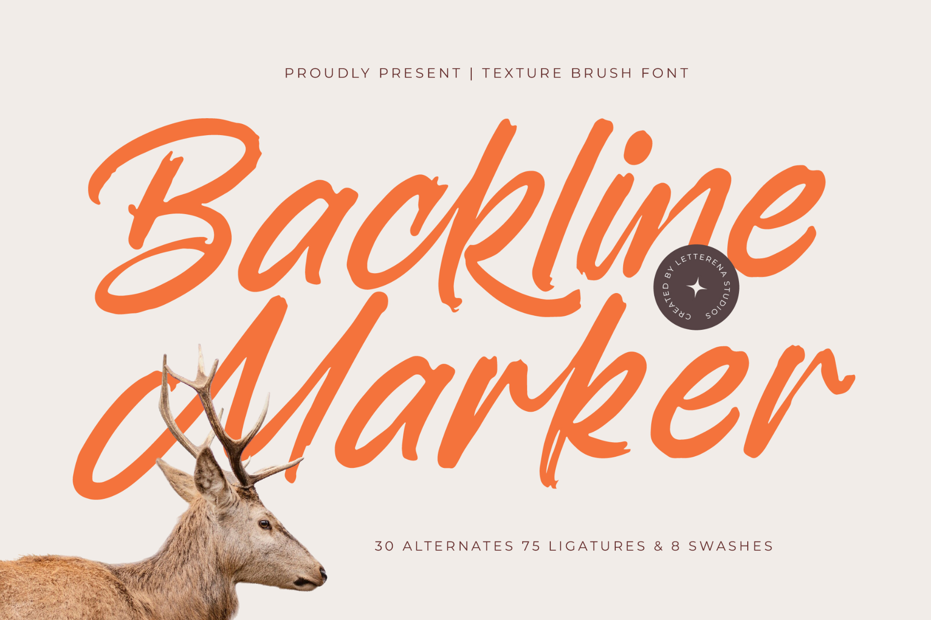 Backlined Backline Marker - Texture Brush Font Font | Timeless Type